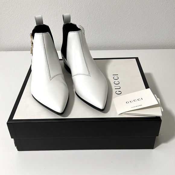 NWT NIB new GUCCI Cordovan Womens Lux Leather point Ankle Boot size 40, US 10 - Picture 2 of 16